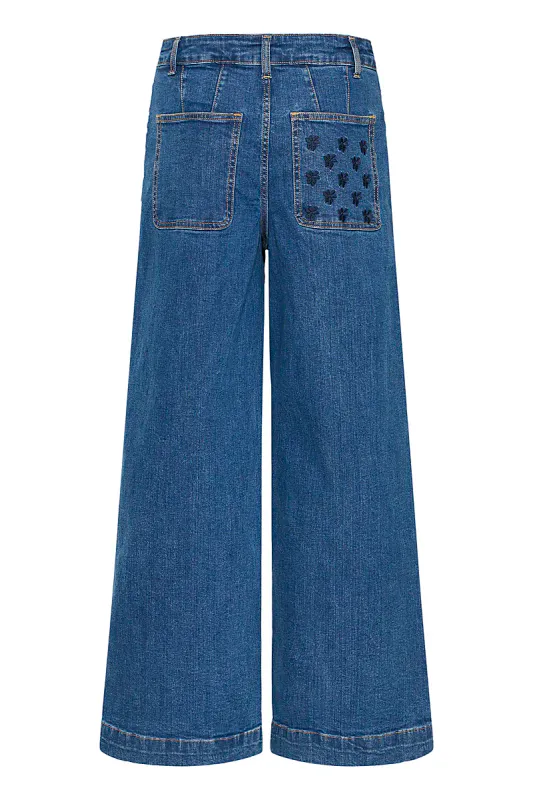 B.YOUNG - Komma Wide Pocket Jeans Mid Blue Denim