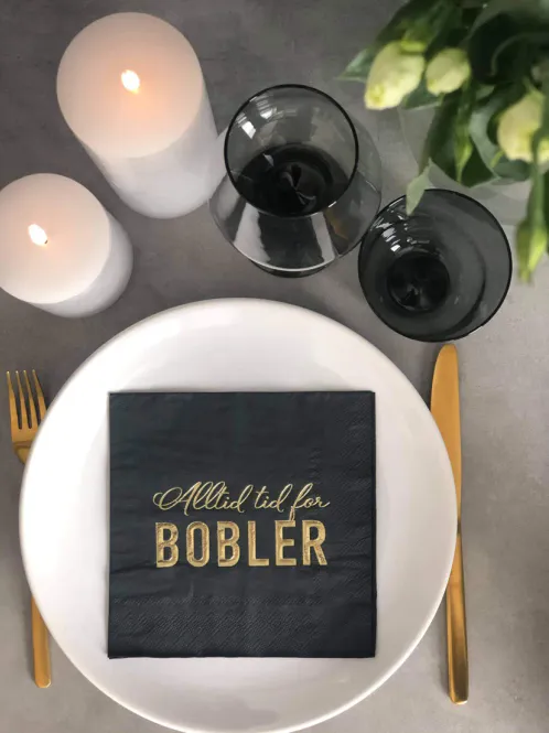 Hovedbilde NORWAY DESIGNSTUDIO - Serviett Bobler Sort