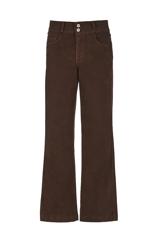 BESSIE - Kordfløyelsbukse Lady Brown