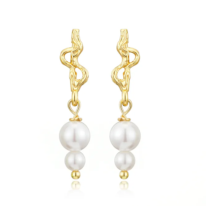 Hovedbilde NORA NORWAY - Ellinor Ear Drop Gold White