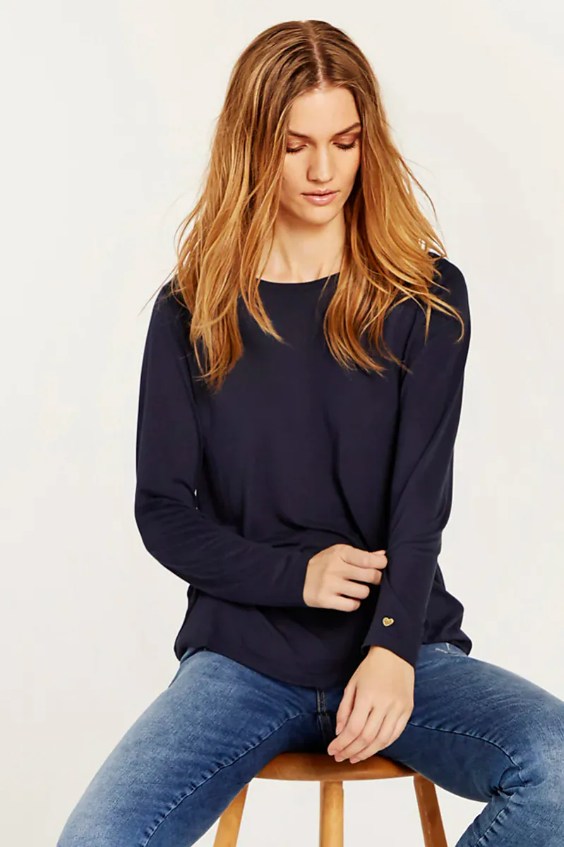 IN FRONT - Nina T-shirt Long Sleeve Navy