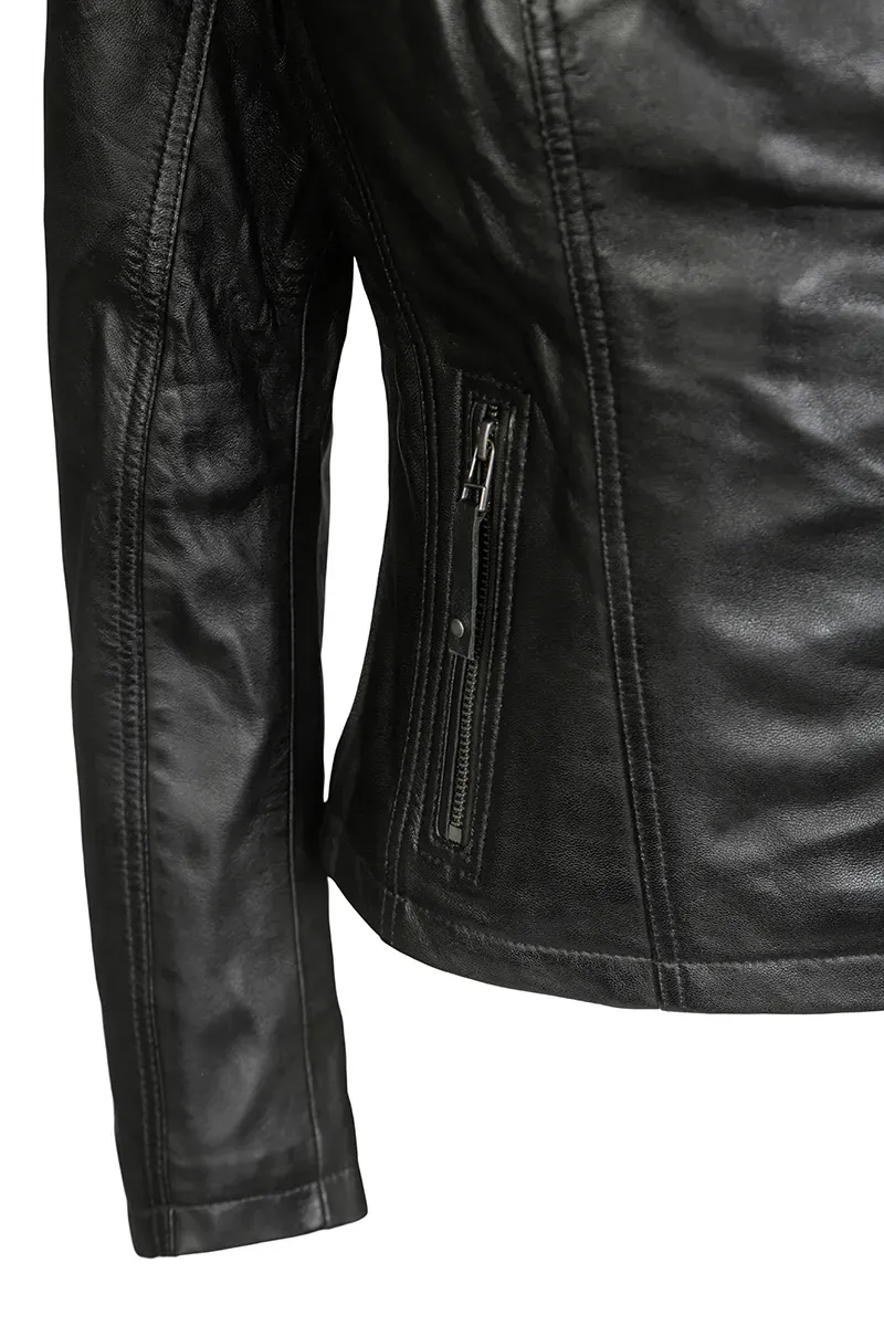 HAUST - Biker Leather Jacket Black