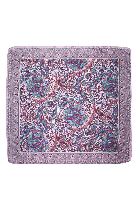 Skjerf Paisley 70x70 Rosa
