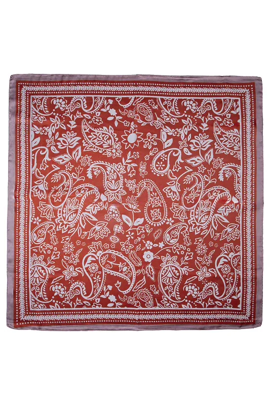Skjerf Paisley 70x70 Rust
