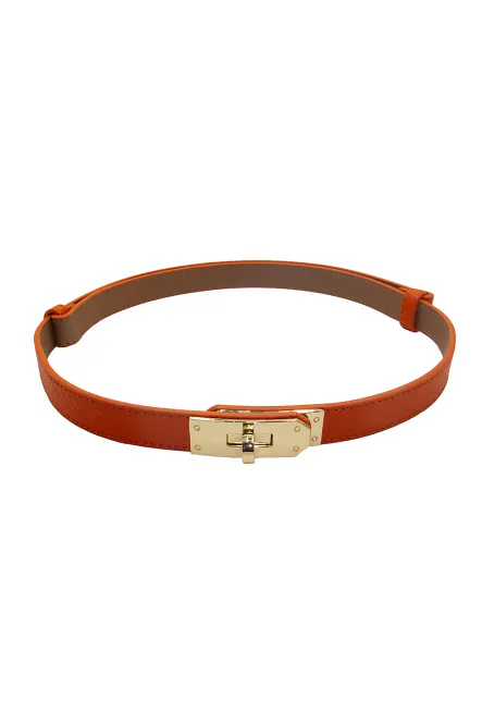 Hovedbilde Belte 2cm med justerbar gullspenne Orange
