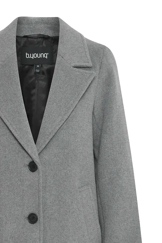 B YOUNG - Kåpe Chanelo Mid Grey Melange