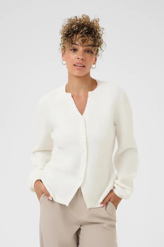 CREAM - Belle Knit Blouse Whisper White