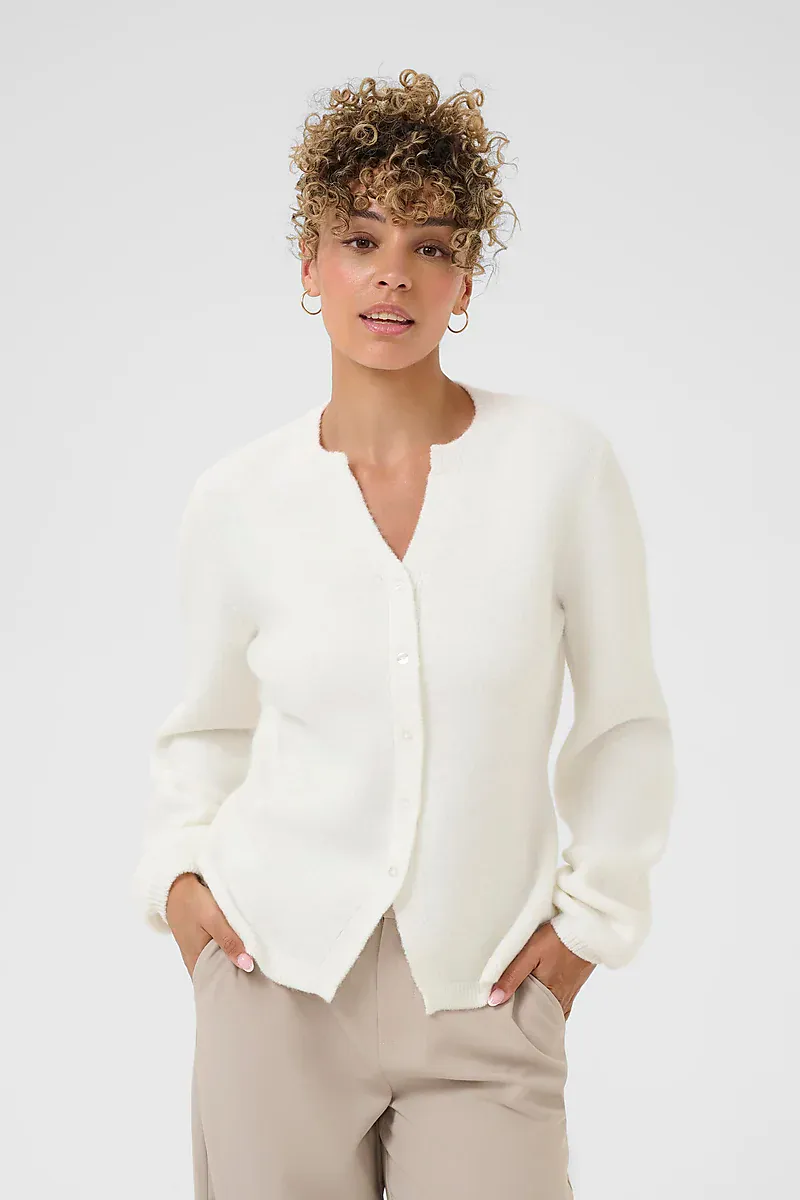 CREAM - Belle Knit Blouse Whisper White