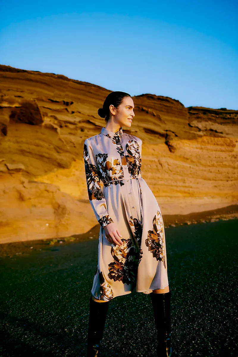 B.YOUNG - Jannike Shirt Dress String Mega Flower