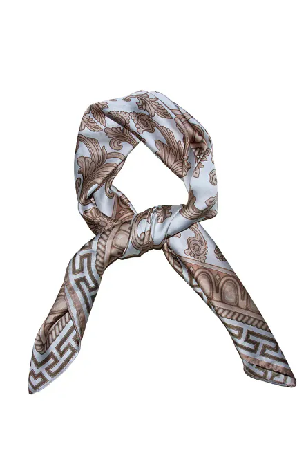 Hovedbilde Skjerf Paisley 70x70 Beige