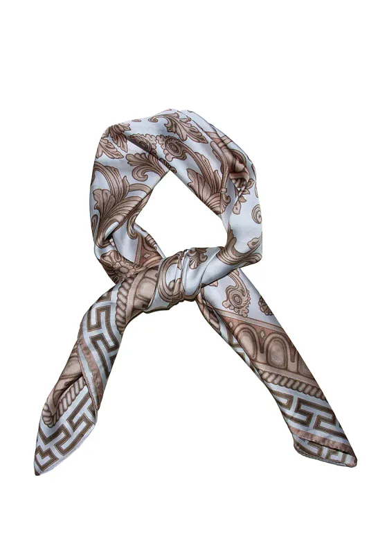 Skjerf Paisley 70x70 Beige