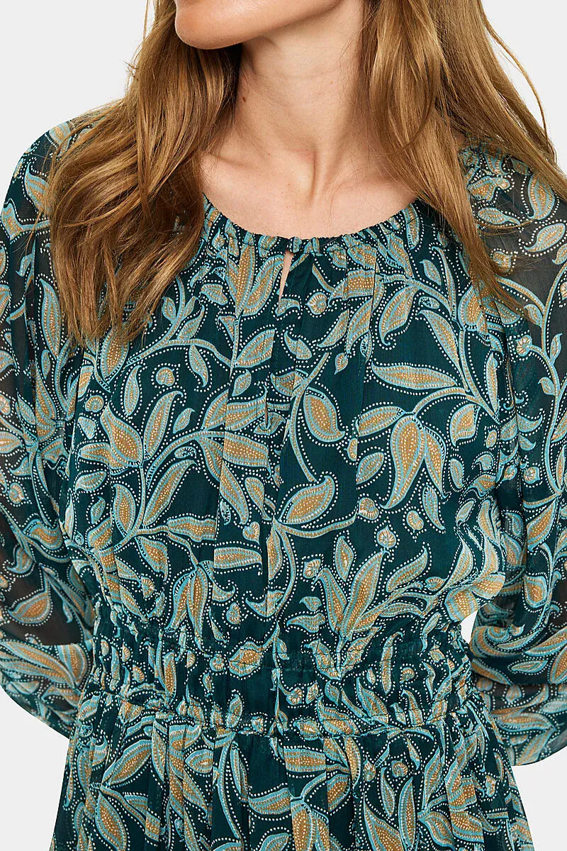 SAINT TROPEZ - Maxine Kjole Pine Autumn Floral